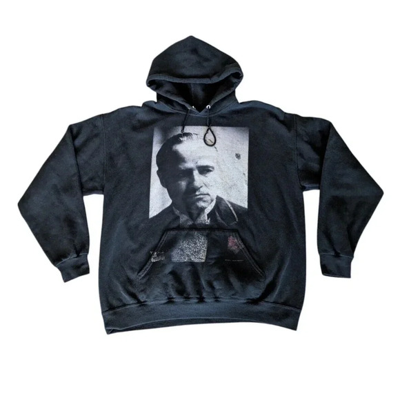 The Godfather Big Graphic Pullover Hoodie Don Vito Size XL Nice Fade Jerzees - Picture 1 of 6